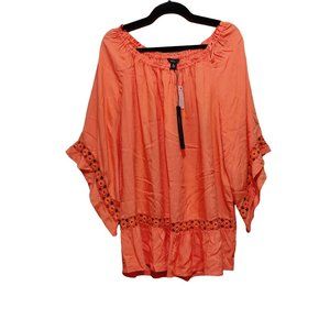 NWT Intro Love XL Tangerine Elastic Loose Fit 3/4 Sleeve Top